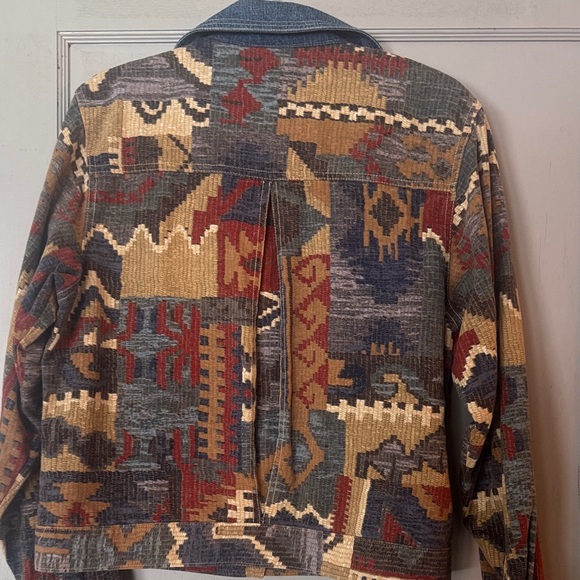 Colorful Patterned Jean Jacket - Picture 4 of 8